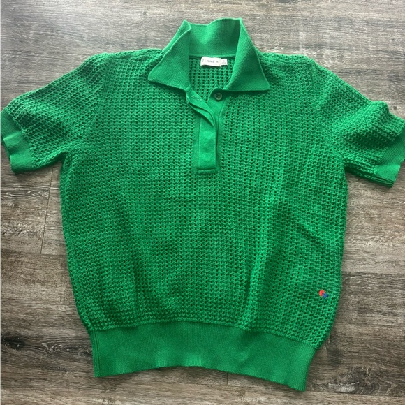 Clare V Tops - Clare V Vibrant Green Knit Polo